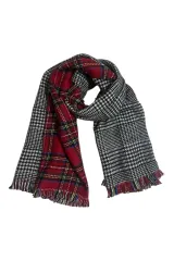 Çift Taraflı Ekose Atkı Şal