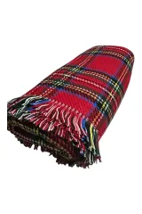 Çift Taraflı Ekose Atkı Şal