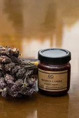 Amber Cam Kavanoz Doğal Balmumu Enerji Mumu