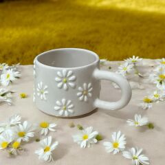 DG Concept El Yapımı Seramik Kupa - Papatya