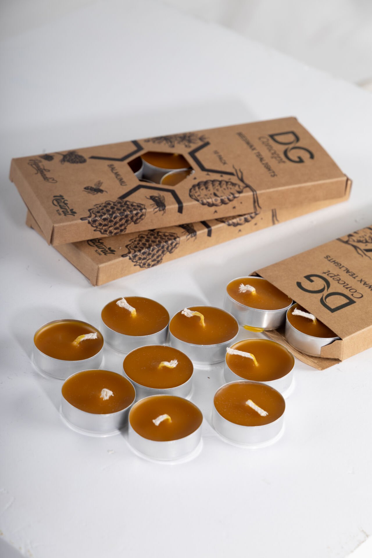 10'lu Doğal Balmumu Dökme Tealight