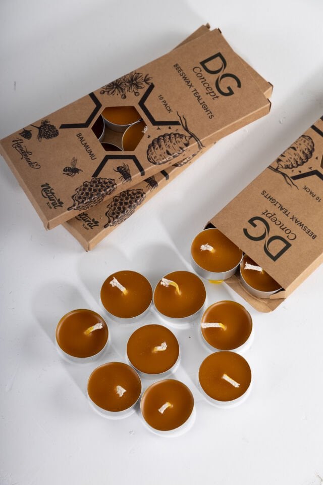 10'lu Doğal Balmumu Dökme Tealight