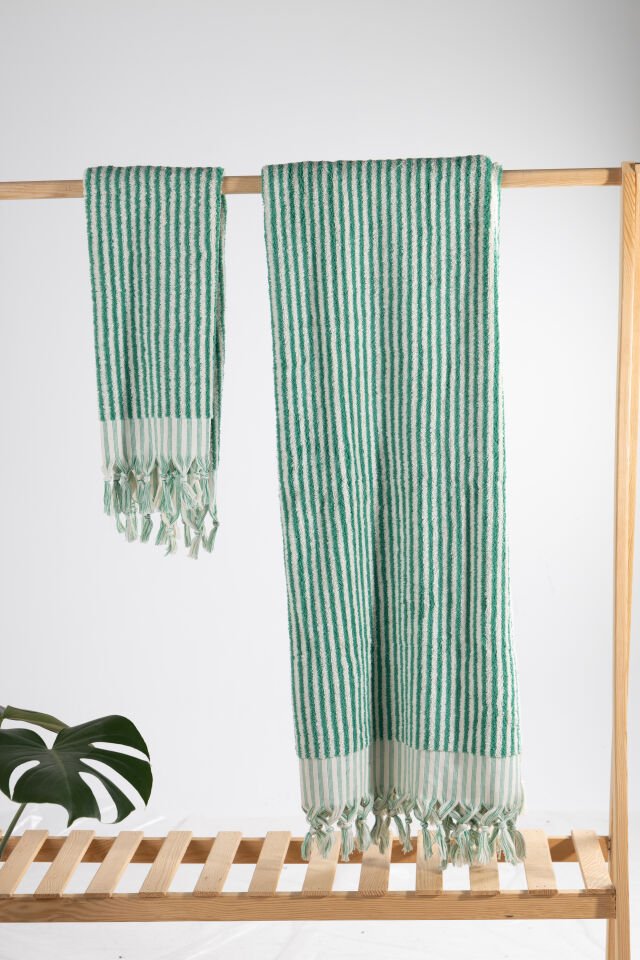 %100 Pamuk Kara Tezgah Dokuma Pofuduk Havlu Takımı