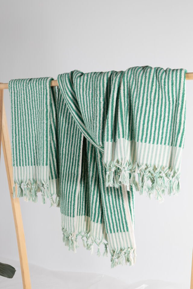 %100 Pamuk Kara Tezgah Dokuma Pofuduk Havlu Takımı