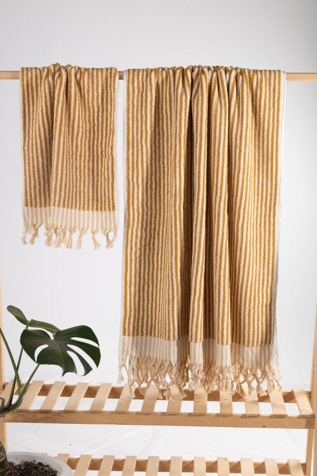 %100 Pamuk Kara Tezgah Dokuma Pofuduk Havlu Takımı