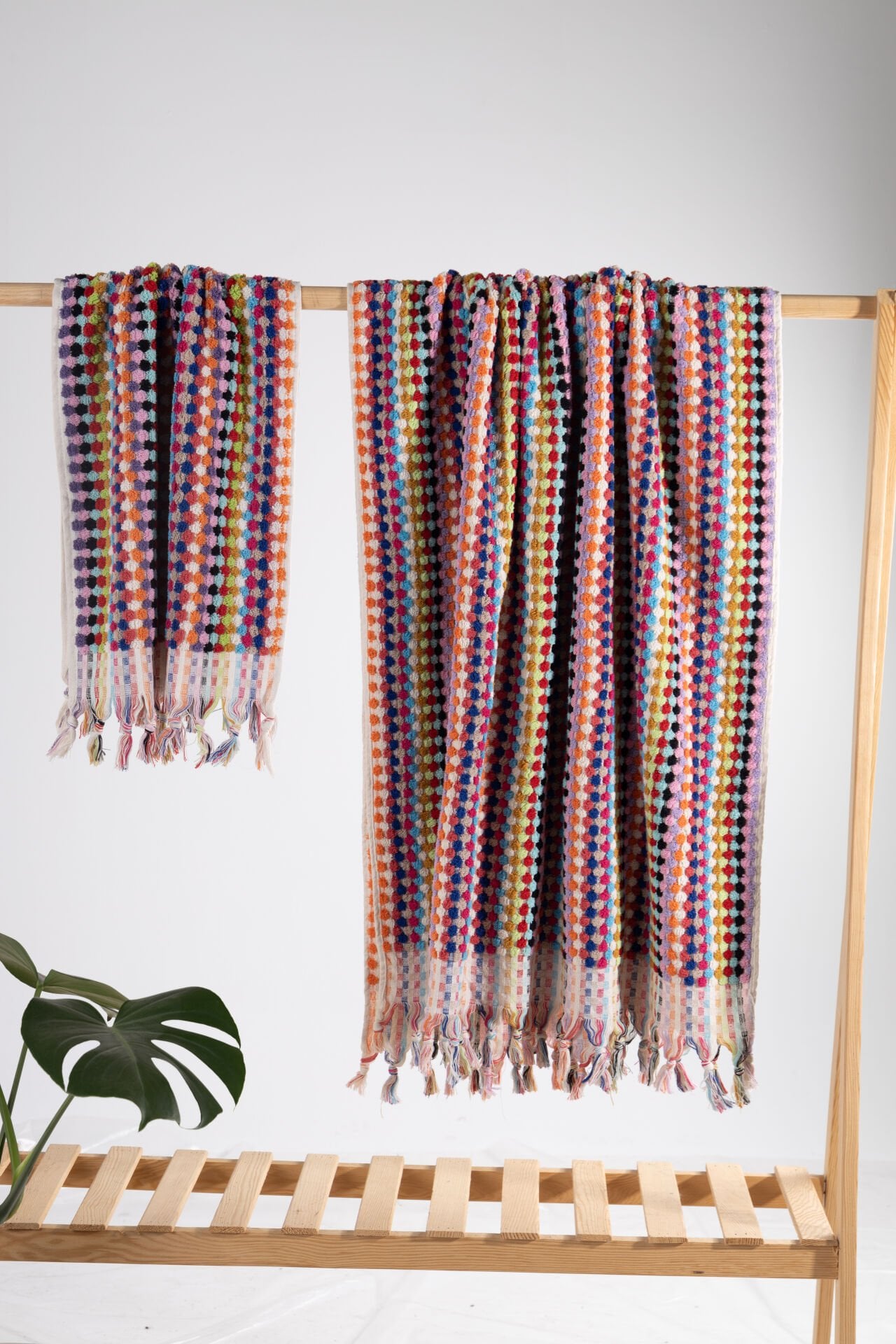 %100 Pamuk Kara Tezgah Dokuma Pofuduk Havlu Takımı