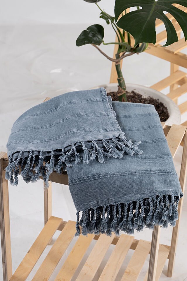 Taşlama Peştemal Peşkir Takımı – Doğallığın ve Şıklığın Buluşma Noktası